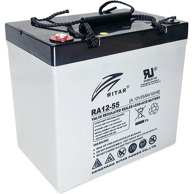 Ritar Оловна AGM Deep cycle батерия RITAR (DC12-55), 12V, 55Ah, 229 / 138 /211 mm F15/M6 / F11/M6 RITAR, За соларни системи (RITAR-DC12-55)