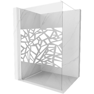 Mexen Kioto душ екран Walk-in 120 x 200 см, бял модел 8 мм, бял - 800-120-101-20-85 (800-120-101-20-85)
