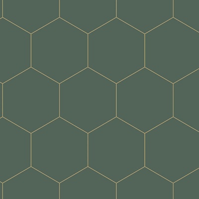 Esta Home 139228 Tmavě zelená vliesová tapeta vzor hexagony rozměry 0,53 x 10,05 m