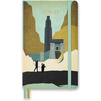 Moleskine Lord of the Rings A5 týdenní 2026-27 béžovozelený