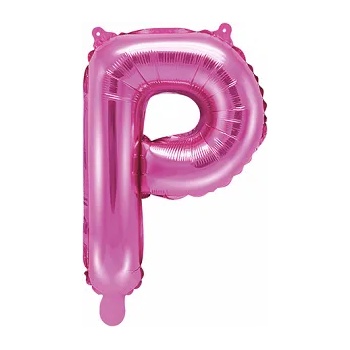 PartyDeco Балон от фолио Mini - Буква Р 35см розов