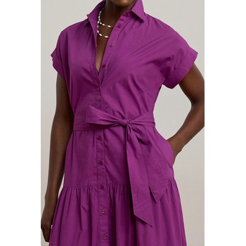 Ralph Lauren Памучна рокля Lauren Ralph Lauren в лилаво среднодълга разкроена 200970821 (200970821)