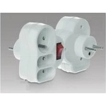 Plastrol Plug Arm with Connector 1-socket with/u + 2x Euro white R-12WS