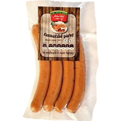 Farmářské uzeniny Farmářské párky 90% masa cca 170 g