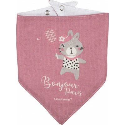 Canpol babies Mušelínový slintáček Bonjour Paris 2 ks růžový