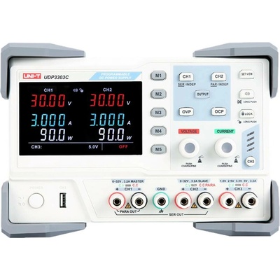 Uni-T UDP3303C laboratorní zdroj s nastavitelným napětím, 0 - 30 V/DC, 0 - 3 A, 195 W, USB zařízení , RS-232, Remote, lz