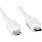 Roline Кабел Roline 11.02. 8751, от USB micro B(5-pin) към USB micro A(м), 1.8m, бял