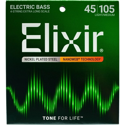 Elixir Bass Extra Long Scale Nanoweb 14087 Medium XL