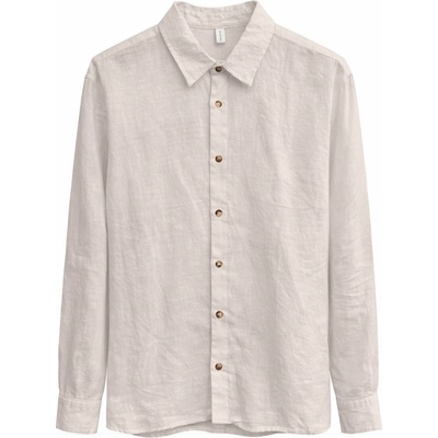 Mazine Мъжка риза с копчета Mazine Classic Linen Shirt - Moon (033-3223-0412)