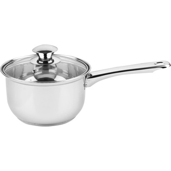 Rosberg Касерола Rosberg R51210O16K, 1.5L, 16x9.5см, Стъклен капак с отвор за пара, Инокс (R51210O16K)