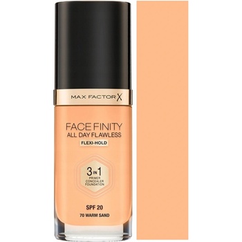 Max Factor Facefinity 3 in 1 tekutý make-up s uv ochranou SPF20 70 Warm Sand 30 ml