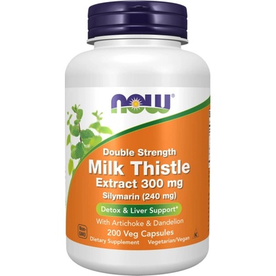Now Double Strength Silymarin milk thistle extract 300 mg 200 rostlinných kapslí