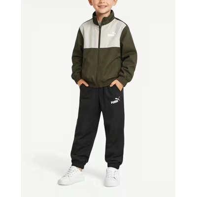 PUMA Woven Colorblock Tracksuit Darrk Olive