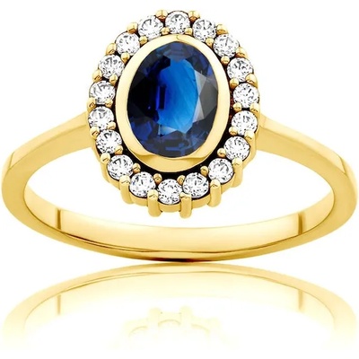 SAVICKI Пръстен Heart of The Ocean: злато, син сапфир