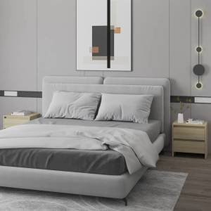 vidaXL Нощни шкафчета 2 бр сонома дъб 45x34, 5x44, 5 см инженерно дърво (809852)