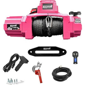 HUSARWINCH Růžový Naviják Husar Winch BST V 12000, 12V, Syntetické lano