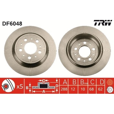 Brzdový kotúč TRW DF6048