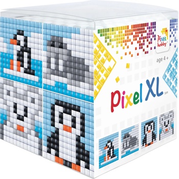 Pixelhobby Комплект от 4 мозайки с пиксели XL, Pixelhobby, Куб - Полярни животни (24114)