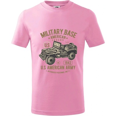 American Army Jeep tričko detské ružová