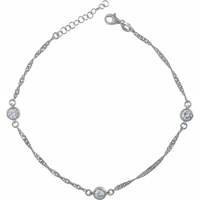 InfinitySilver Stříbrný řetízek na nohu lambáda se zirkony NB4504223+ – Hledejceny.cz
