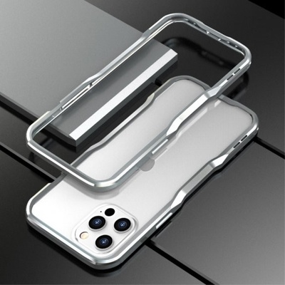 Luphie ochranné kovové rámček iPhone 12/12 Pro - strieborné