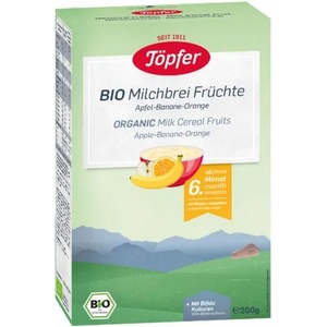 Töpfer Млечна био каша Töpfer - С плодове, 200 g (4006303004864) - ozone