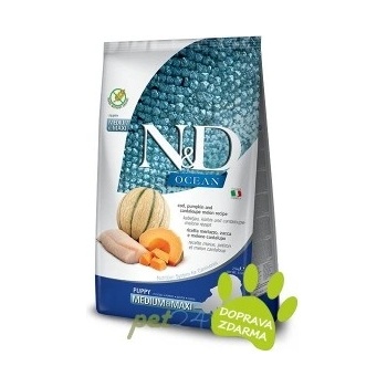 N&D Dog Ocean Pumpkin GF Puppy Medium & Maxi, Cod & Cantaloupe melon 12 kg
