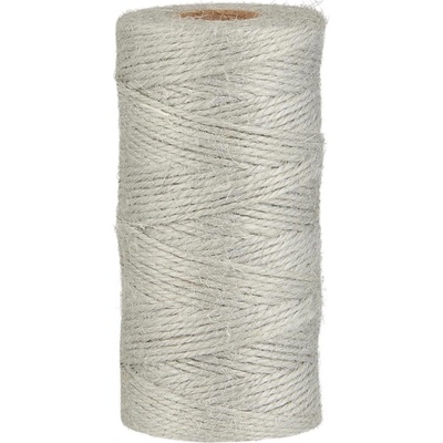 IB LAURSEN Jutový provázek Light Grey 100 m, šedá barva, textil