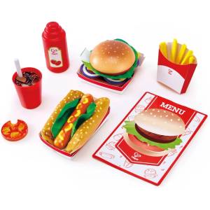 Hape Дървен комплект продукти Hape - Бързо хранене (H3160)