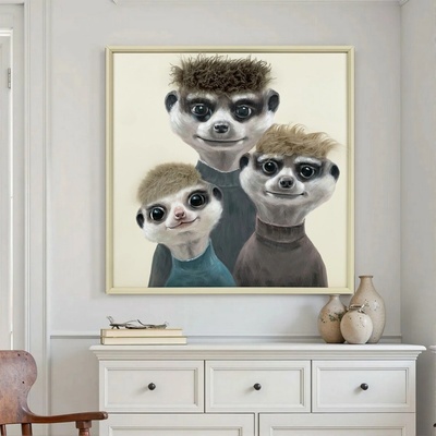 Moderné obrazy do obývačky / interieru 3D - Surikaty - MEERKATS 80 x 80 cm