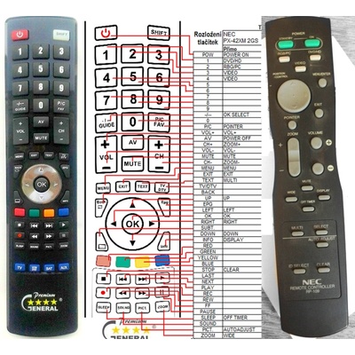 GENERAL NEC RP109 - съвместимо дистанционно управление на марката General (RP109)