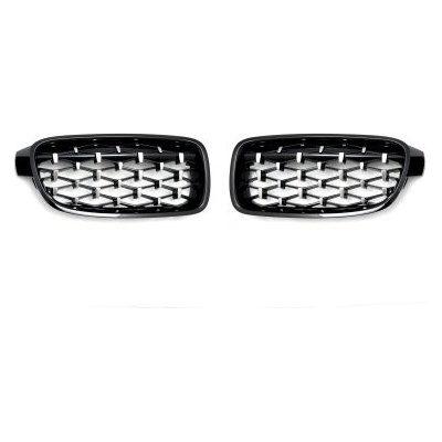 Решетки за BMW F30 (2011+) - Гланц - Diamond Design - хром / черно
