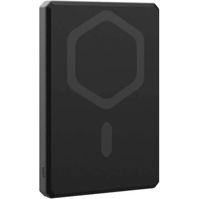 Преносима външна батерия с USB-C порт и безжично зареждане с MagSafe - Urban Armor Gear Ultra Slim Magnetic Wireless Power Bank 5000 mAh (черен) (9B4417114030)
