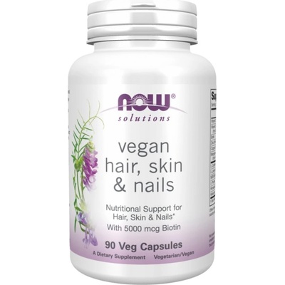 NOW Vegan Hair, Skin & Nails [90 капсули]