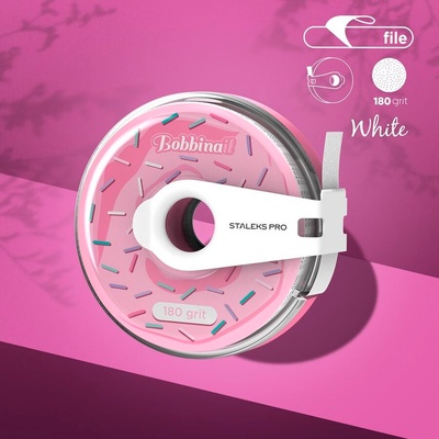 STALEKS Самозалепващ се сменяем файл-лента papmAm бяла Expert 180 грит в пластмасова поничка (AT-180w)