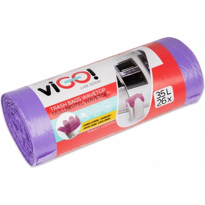Vigo pytle s uchy HDPE 35l 8 µm fialové vůně levandule 26ks