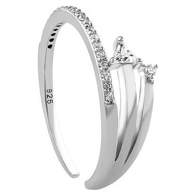 SILVEGO Otvorený strieborný prsteň Lilly s Brilliance Zirconia MSS176RW