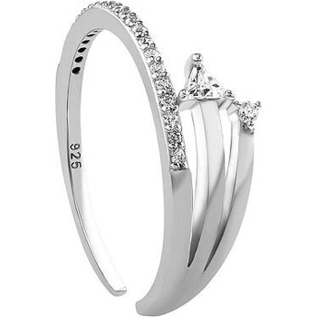 SILVEGO Otvorený strieborný prsteň Lilly s Brilliance Zirconia MSS176RW