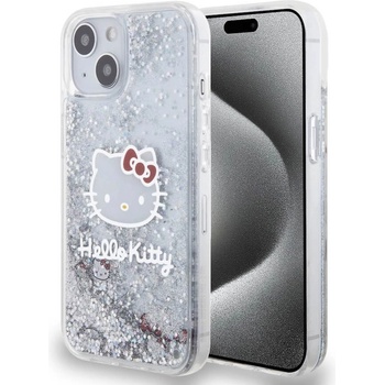 Image 1 of Hello Kitty Liquid Glitter Electroplating Head Logo Case - дизайнерски кейс с висока защита за iPhone 12, iPhone 12 Pro (прозрачен-сребрист)