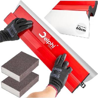 DELPHI Povrchová špachtle 60 cm/600 mm/24 palců Vyměnitelná čepel z nerezové oceli 0,3 mm Špachtle