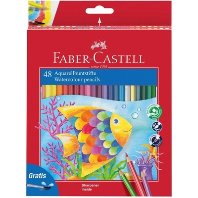Faber-Castell Акварелни моливи, 48 цвята, с включена четка (1015130072)