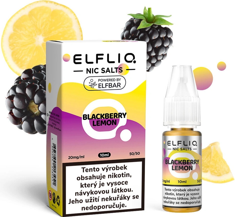 Elf Bar Elfliq Blackberry Lemon 10 ml 20 mg od 169 Kč