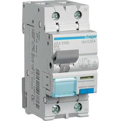 Hager 1-pólový 16 A 0.03 A 240 V ADA516D