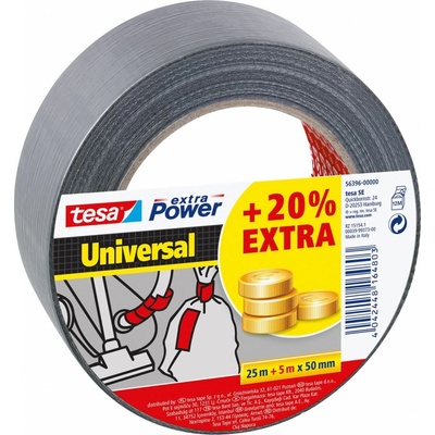 tesa UNIVERSAL páska so skleným vláknom 30 m x 50 mm strieborná