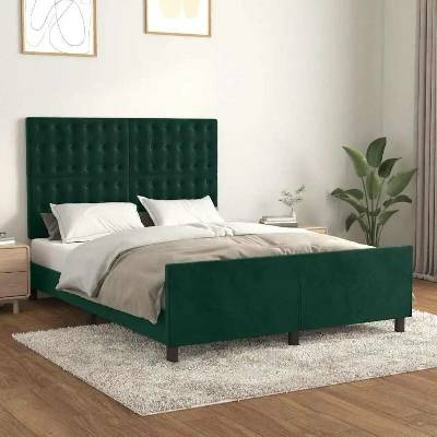 zahrada-XL 3126004 Rám postele bez matrace tmavě zelená samet