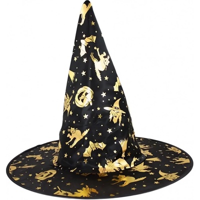 Verk čarodejnícky klobúk Helloween zlatočierna