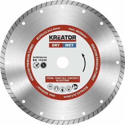 Kreator KRT083102 - Diamantový kotouč celoobvodový 230mm PREMIUM TURBO