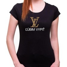 Fajntričko tričko ĽV Ľúbim vypiť čierna