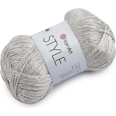 Bavlněná pletací příze Style s viskozovým vláknem 50 g Varianta: 15 (666) šedá nejsvětlejší, Balení: 1 ks 61631/160039/286301