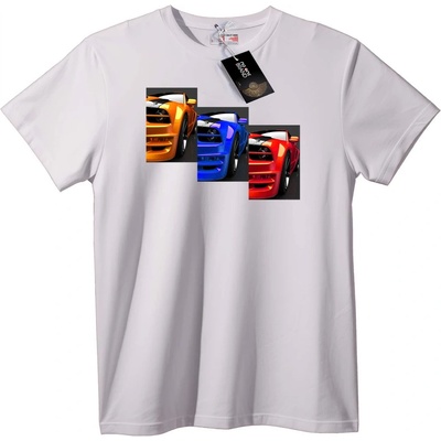 NOONEBRAND Тениска с три цветни коли - M, White